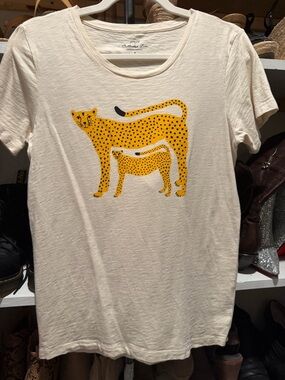 J. Crew Cream Collector Tee with Black Script